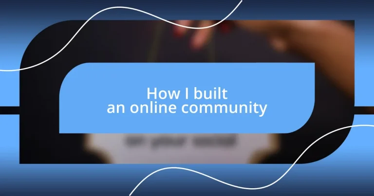 How I built an online community