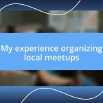 My experience organizing local meetups