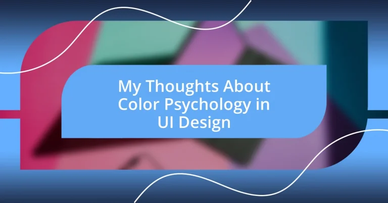 My Thoughts About Color Psychology in UI Design